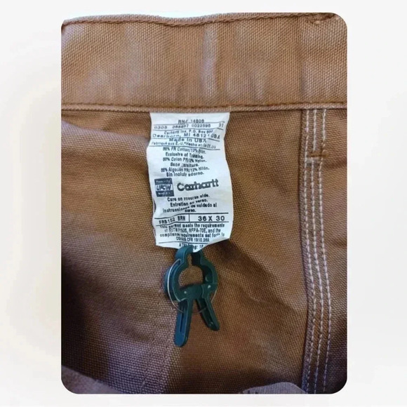 Carhartt Loose Fit Washed  Duck Flannel Lined Pants Size 36 - Picture 10 of 12